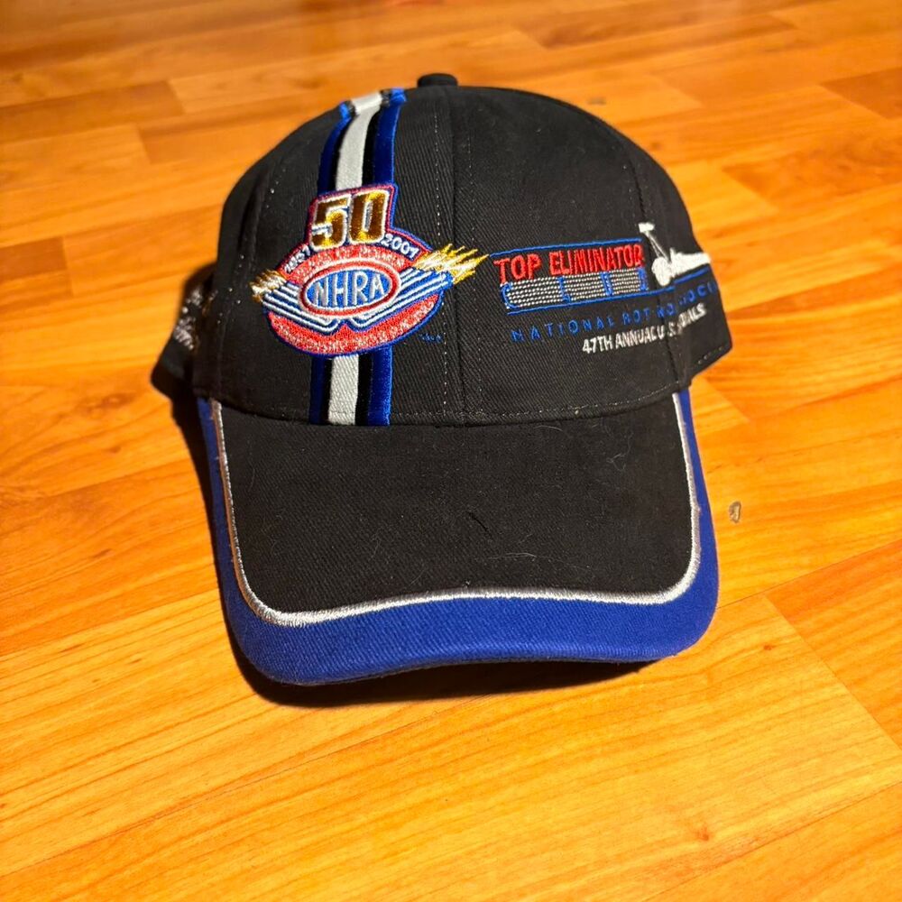 Vintage 2001 NHRA Top Eliminator Membe Club Hat Black Blue Racing Motorsport Cap